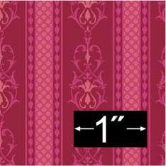 Image of Dollhouse Miniature Wallpaper - Rosewood Red