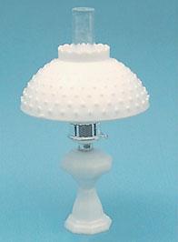 Image of Dollhouse Miniature Oil Lamp w/Hobnail Shade