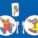 Image of Dollhouse Miniature Circus Dish Set, Bright