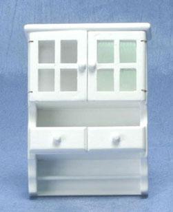 Image of Dollhouse Miniature White Bathroom Wall Cabinet CLA10734
