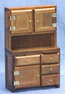 Image of Dollhouse Miniature Walnut Cupboard CLA32621