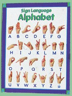Image of Dollhouse Miniature Sign Language Chart