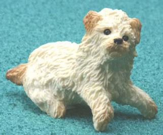 Image of Dollhouse Miniature Sitting Poodle, Blonde FCA1124BD