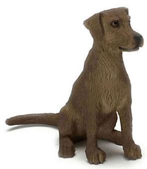 Image of Dollhouse Miniature Chocolate Brown Sitting Labrador FCA1167CH