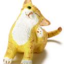 Image of Dollhouse Miniature Scratching Ear Cat, Orange FCA1458OR