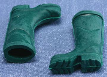 Image of Dollhouse Miniature Green Rubber Boots FCA1597GN