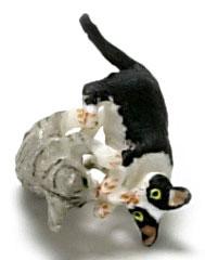 Image of Dollhouse Miniature Playing Kittens FCA1628