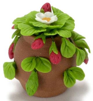 Image of Dollhouse Miniature Strawberry in Pot FCA1649