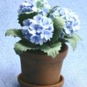 Image of Dollhouse Miniature Blue Hydrengea in Aged Pot FCA2201BL