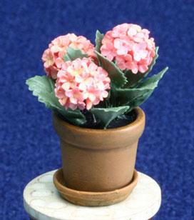 Image of Dollhouse Miniature Pink Hydrengea in Aged Pot FCA2201PK