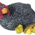 Image of Dollhouse Miniature Gray Hen w/3 Chicks FCA2280GY
