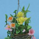 Image of Dollhouse Miniature Mixed Flowers Hanging Pot FCA2458