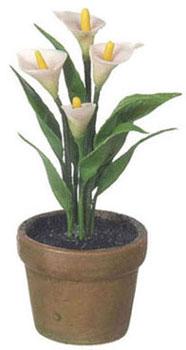 Image of Dollhouse Miniature Pink Calla Lily in Pot FCA2461PK