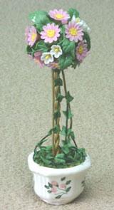 Image of Dollhouse Miniature Mixed Pink Daisy Topiary FCA2465