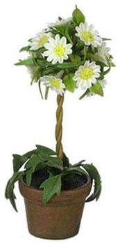 Image of Dollhouse Miniature White Daisy Topiary FCA2466