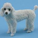 Image of Dollhouse Miniature White Poodle FCA2503WH