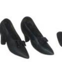 Image of Dollhouse Miniature Black Shoes & Purse FCA2541BK