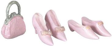 Image of Dollhouse Miniature Pink Shoes & Purse FCA2541PK