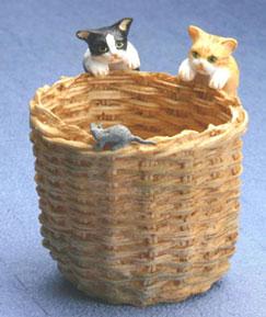 Image of Dollhouse Miniature Cats & Mouse FCA2563