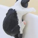 Image of Dollhouse Miniature Black/White Climbing Cat FCA2564BW
