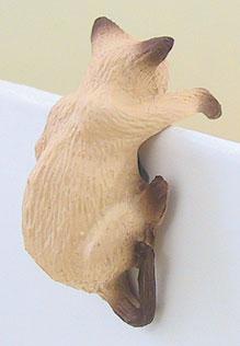 Image of Dollhouse Miniature Siamese Brown Climbing Cat FCA2564SB