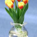 Image of Dollhouse Miniature Yellow Red Tulips in Vase FCA2566YW