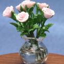 Image of Dollhouse Miniature Pink Roses in Vase FCA2567PK