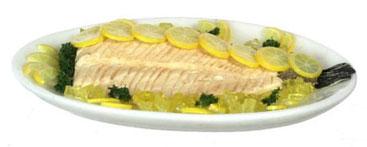 Image of Dollhouse Miniature Salmon w/Lemon Slices FCA2578