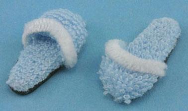 Image of Dollhouse Miniature Blue Slippers FCA2729BL