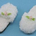 Image of Dollhouse Miniature White Slippers FCA2730WH