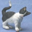 Image of Dollhouse Miniature Black/White Cat Rubbing Left FCA2867BW
