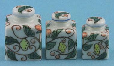 Image of Dollhouse Miniature Square Canister Set FCA3001