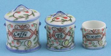 Image of Dollhouse Miniature Round Canister Set FCA3002