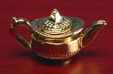 Image of Dollhouse Miniature Gold Teapot FCA3221GD