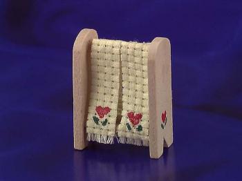 Image of Dollhouse Miniature Wood Linen Rack