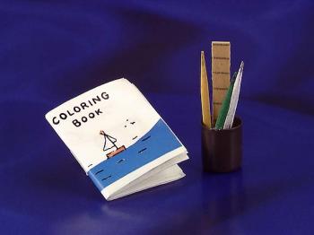 Image of Dollhouse Miniature Color Books & Pens