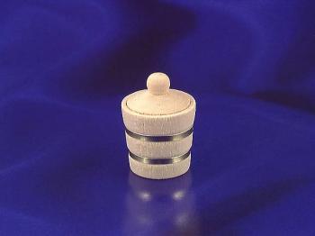 Image of Dollhouse Miniature Wooden Bucket W/Lid