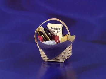 Image of Dollhouse Miniature Sewing Basket