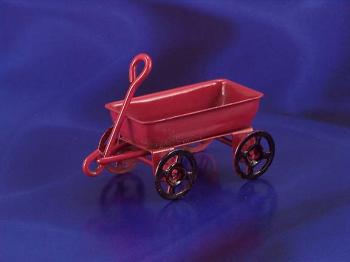 Image of Dollhouse Miniature Small Red Wagon