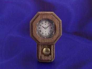 Image of Dollhouse Miniature Walnut Railroad Clock