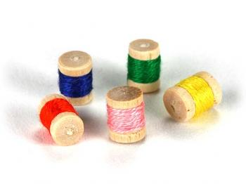 Image of Dollhouse Miniature Spools Of Thread, 5Pc