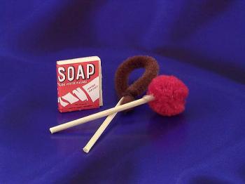 Image of Dollhouse Miniature Soap/Scrub Brushes