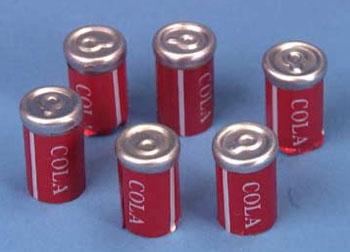 Image of Dollhouse Miniature Cola Cans 6/Pc
