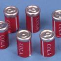 Image of Dollhouse Miniature Cola Cans 6/Pc