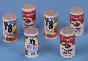 Image of Dollhouse Miniature Food Cans, 6/Pc