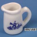 Image of Dollhouse Miniature Porcelain Pitcher Wht/Blue