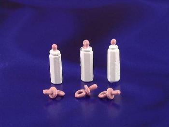 Image of Dollhouse Miniature Baby Bottle/Pacifier Set 3/Pc