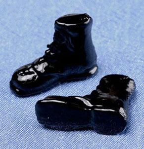 Image of Dollhouse Miniature Hiking Boots, Black