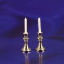 Image of Dollhouse Miniature Brass Candlesticks & Candles