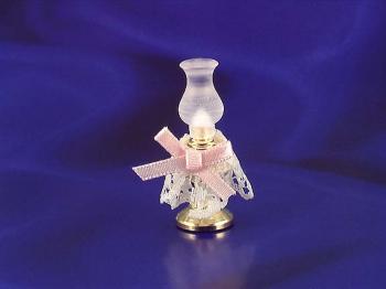 Image of Dollhouse Miniature Oil Lamp W/Lace